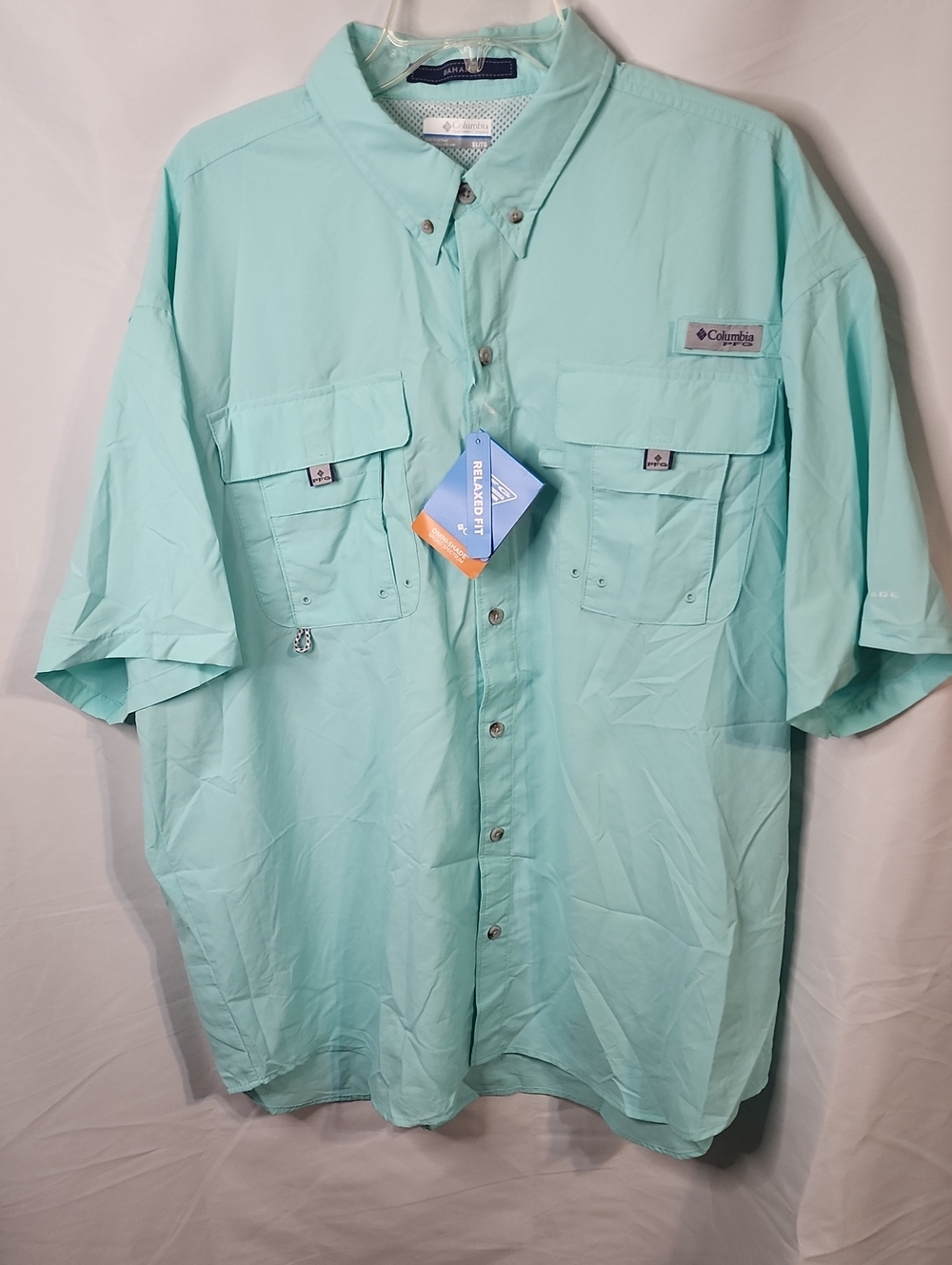 Columbia Bahama II Short Sleeve Fishing Shirt Mint Size XL Relaxed  New W/ Tag